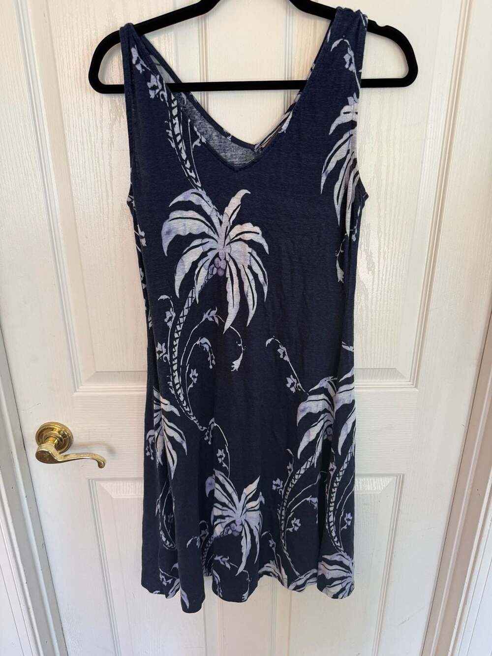 Tommy Bahama Linen Spandex Palm Tree Print Sleeveless Dress Size S/P